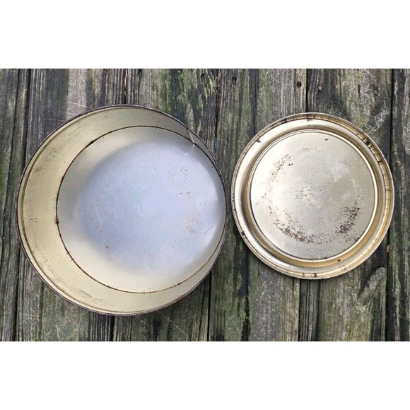 Vintage Currier & Ives American Railroad Scene Snow Bound Train Round 10" Tin - Picture 9 of 11